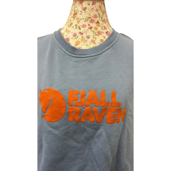 🦊 Fjällräven Women’s L Blue Logo Crew Sweatshirt – Outdoor Streetwear Essential - Picture 2 of 4